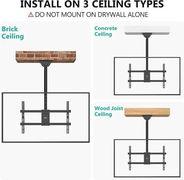 Alt view image 6 of 7 - WALI Ceiling TV Mount for Most 37-80 inch LCD LED OLED 4K TVs, up to 110lbs