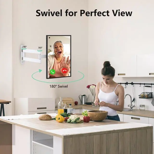 Alt view image 4 of 7 - Wall Mount for Echo Show 15, Full Motion Monitor Mounting Bracket