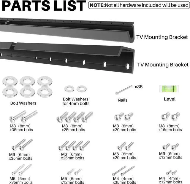 Alt view image 5 of 7 - AENTGIU Studless Drywall TV Wall Mount for 32-75 Inch Smart TVs, 150lbs