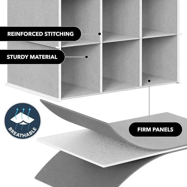 Alt view image 5 of 7 - Simple Houseware 24 Section Shelves Hanging Shoes Organizer, Gray
