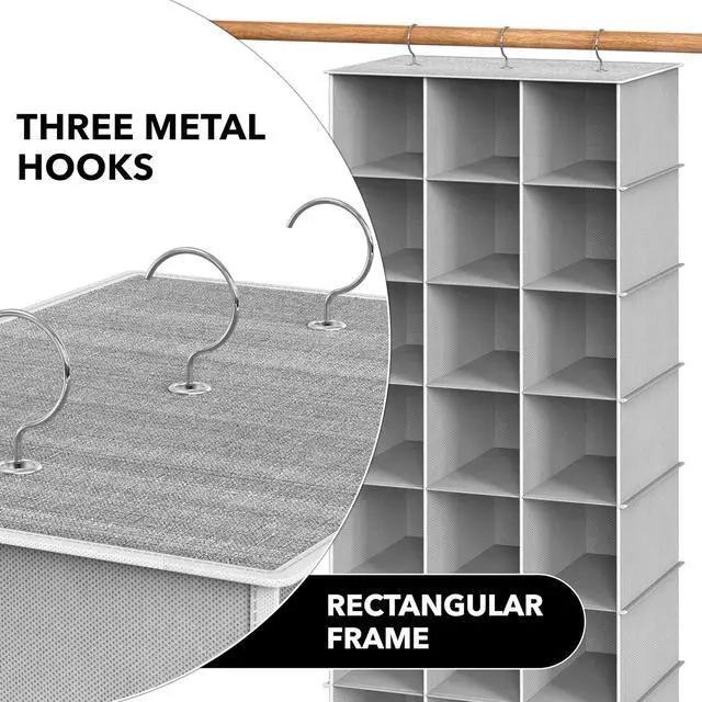 Alt view image 6 of 7 - Simple Houseware 24 Section Shelves Hanging Shoes Organizer, Gray