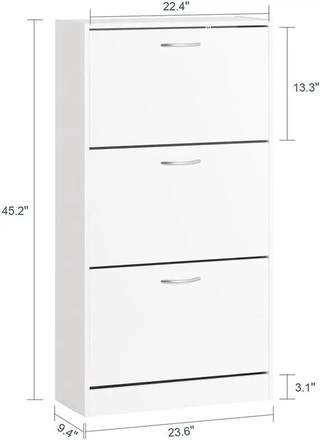 Alt view image 3 of 7 - Haotian White Shoe Cabinet Entryway