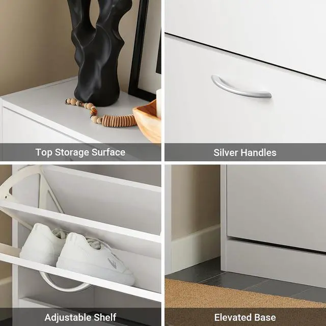 Alt view image 6 of 7 - Haotian White Shoe Cabinet Entryway