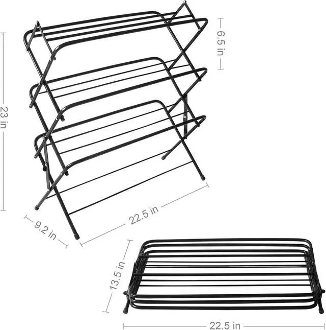 Alt view image 2 of 6 - Zenree 4-Tier Foldable Metal Shoe Rack Organization Shelves, Matte Black Finish - Portable Storage for Organizing Shoes and Knickknacks, Holds 9-12 Pairs of Shoes