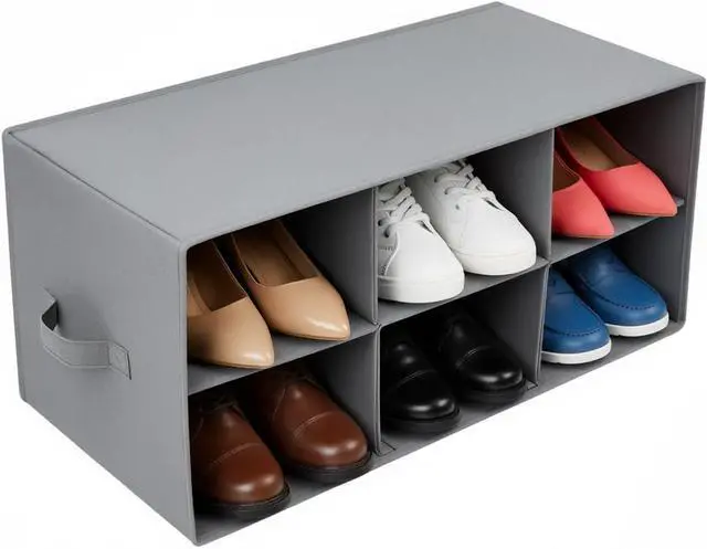 Main image of Sorbus Shoe Cubby, Foldable 6-Section Organizer