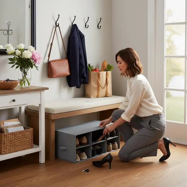 Alt view image 2 of 7 - Sorbus Shoe Cubby, Foldable 6-Section Organizer