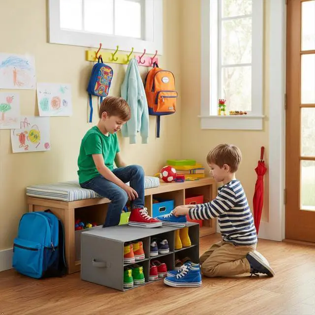 Alt view image 3 of 7 - Sorbus Shoe Cubby, Foldable 6-Section Organizer