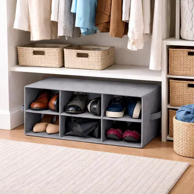 Alt view image 4 of 7 - Sorbus Shoe Cubby, Foldable 6-Section Organizer