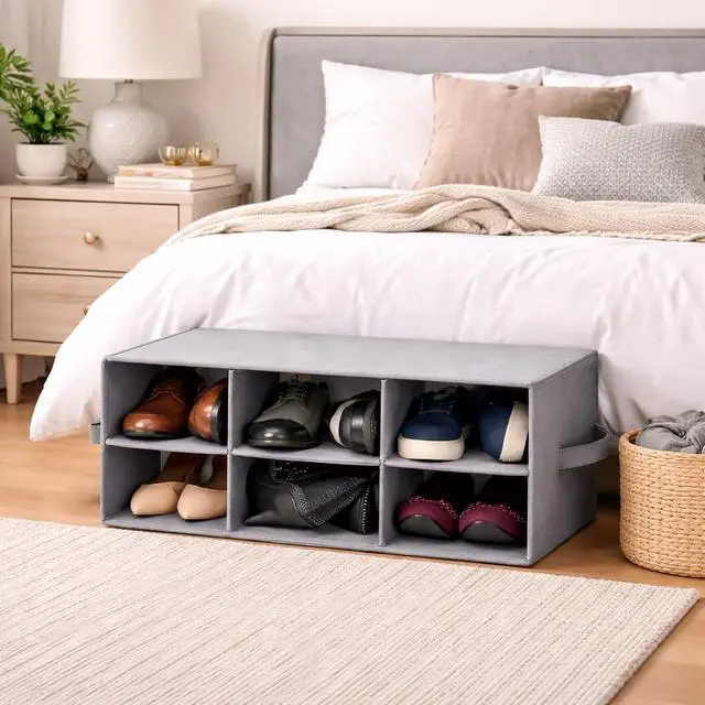 Alt view image 6 of 7 - Sorbus Shoe Cubby, Foldable 6-Section Organizer