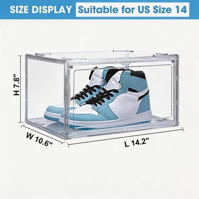 Alt view image 2 of 7 - HIYOHIYO Clear Shoe Storage Box with Large Capacity Fits US Size 14, 1-Pack