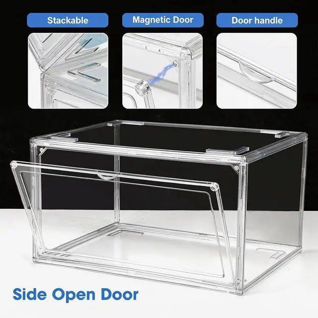 Alt view image 3 of 7 - HIYOHIYO Clear Shoe Storage Box with Large Capacity Fits US Size 14, 1-Pack
