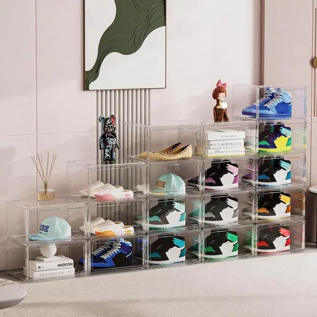 Alt view image 5 of 7 - HIYOHIYO Clear Shoe Storage Box with Large Capacity Fits US Size 14, 1-Pack