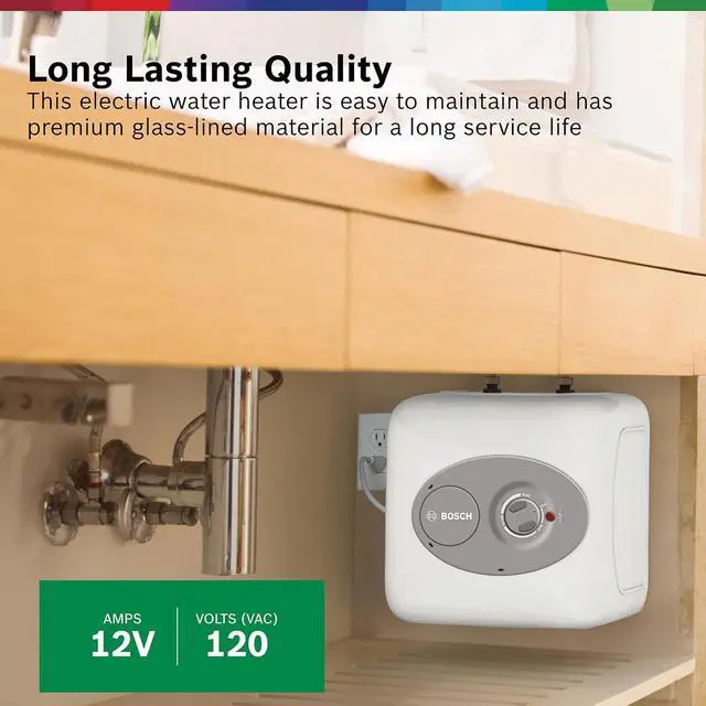Alt view image 3 of 7 - BOSCH Electric Mini-Tank Water Heater Tronic 3000 T 4-Gallon (ES4) - Eliminate Time for Hot Water - Shelf, Wall or Floor Mounted
