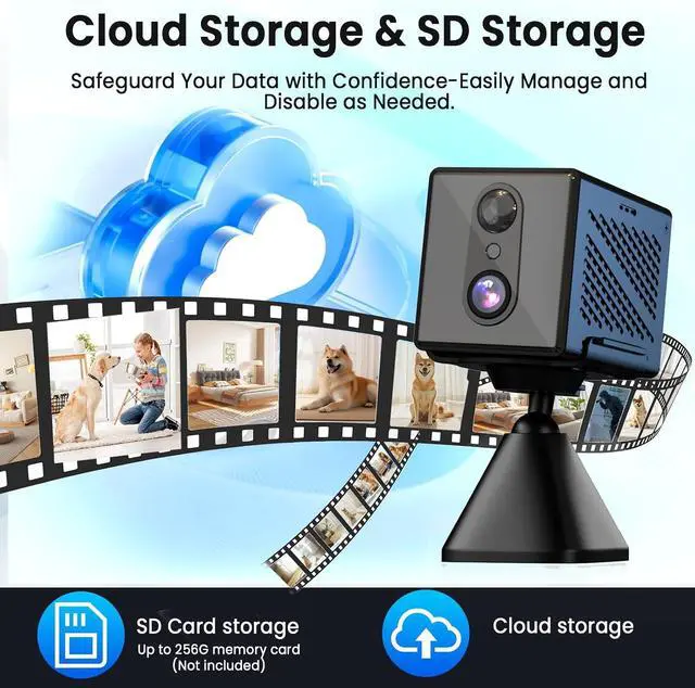Alt view image 3 of 6 - javiscam 2026 Upgraded 4K 5GHz WiFi Indoor Security Camera, Mini Nanny Camera with Free Cloud Storage, Night Vision, Motion Detection Alerts, Long Battery Life Home Surveillance Cam