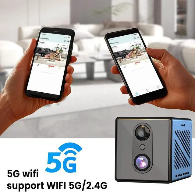 Alt view image 5 of 6 - javiscam 2026 Upgraded 4K 5GHz WiFi Indoor Security Camera, Mini Nanny Camera with Free Cloud Storage, Night Vision, Motion Detection Alerts, Long Battery Life Home Surveillance Cam