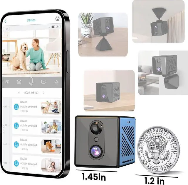 Alt view image 6 of 6 - javiscam 2026 Upgraded 4K 5GHz WiFi Indoor Security Camera, Mini Nanny Camera with Free Cloud Storage, Night Vision, Motion Detection Alerts, Long Battery Life Home Surveillance Cam