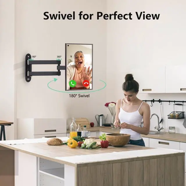 Alt view image 3 of 7 - Wall Mount for Echo Show 15, Full Motion Monitor Mounting Bracket