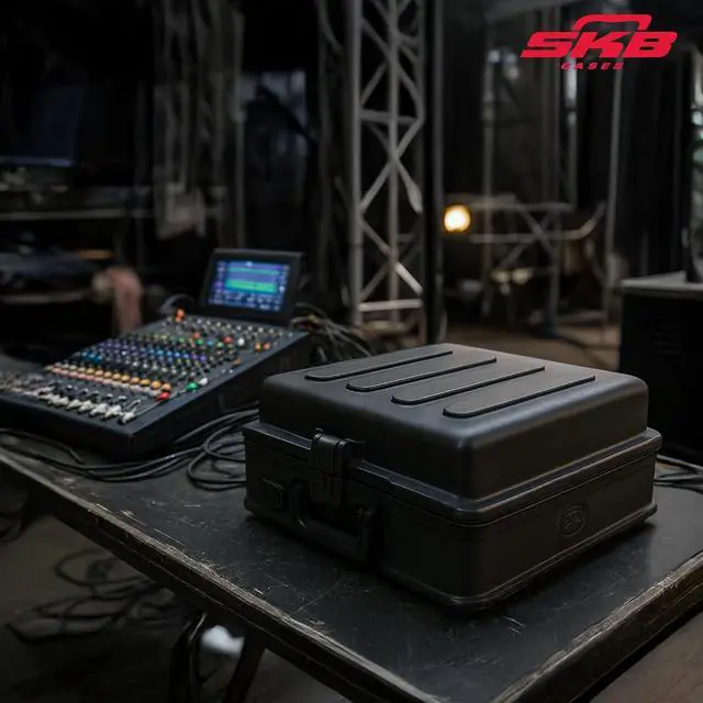 Alt view image 4 of 7 - SKB Cases 1SKB-R100 Roto-Molded 10U Top Mixer Rack, Teel Threaded Rails, Hard Lid and Removable Back Door, (2) Carrying Handles