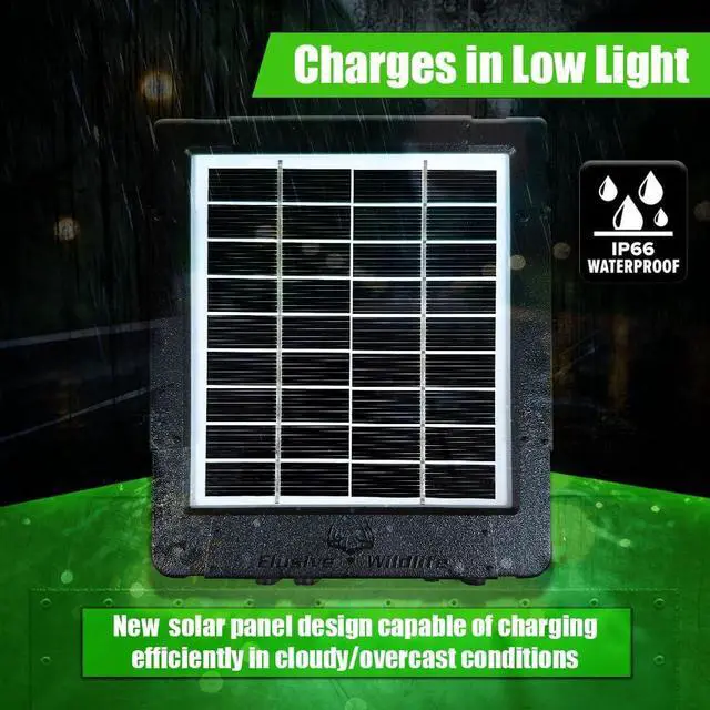 Alt view image 4 of 7 - Elusive Wildlife Reaktor Universal Solar Power Pack for Security Camera, Trail Camera, Game Camera Compact Solar Panel with Rechargeable Battery & Mounting Bracket for Hunters 3 watt Panel, 12V, 6V