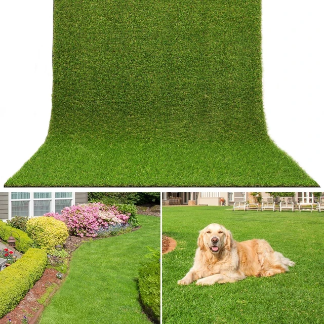 Main image of AYOHA 3 FT x 5 FT Artificial Grass, Synthetic Realistic Fake Turf Grass Thick Lawn Pet Turf, Astroturf Rug Carpet for Indoor/Outdoor Landscape Balcony Patio Decor, Easy to Clean with Drain Holes