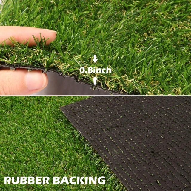 Alt view image 3 of 7 - AYOHA 3 FT x 5 FT Artificial Grass, Synthetic Realistic Fake Turf Grass Thick Lawn Pet Turf, Astroturf Rug Carpet for Indoor/Outdoor Landscape Balcony Patio Decor, Easy to Clean with Drain Holes