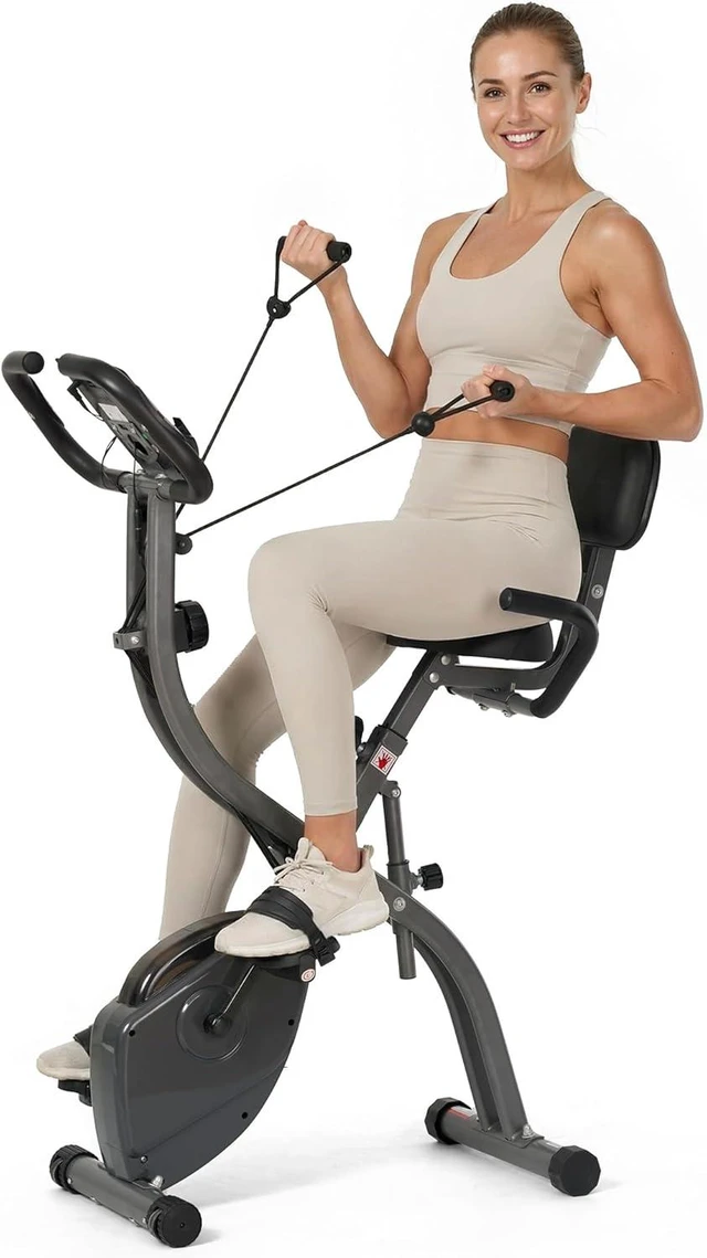 Main image of Foldable Exercise Bike, 10-Level Magnetic Stationary Bike for Home