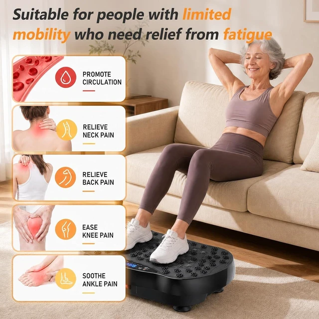 Alt view image 3 of 7 - Vibration Plate Exercise Machine for Whole Body Lymphatic Drainage