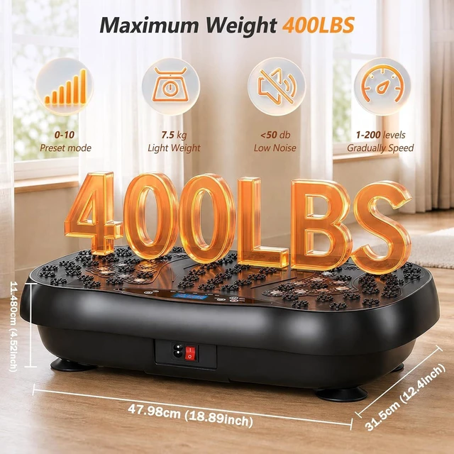 Alt view image 7 of 7 - Vibration Plate Exercise Machine for Whole Body Lymphatic Drainage
