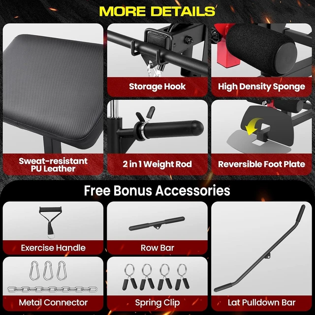 Alt view image 6 of 7 - OPPSDECOR Home Gym Equipment, Workout Machine with LAT Pulldown Machine