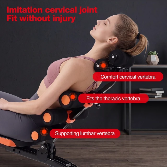 Alt view image 7 of 7 - Abdominal Workout Bench Adjustable Sit-Up Machine Home Gym Core Trainer for Abs, Crunches, Leg Raises Foldable, Heavy-Duty Steel Frame Max Weight 240LB