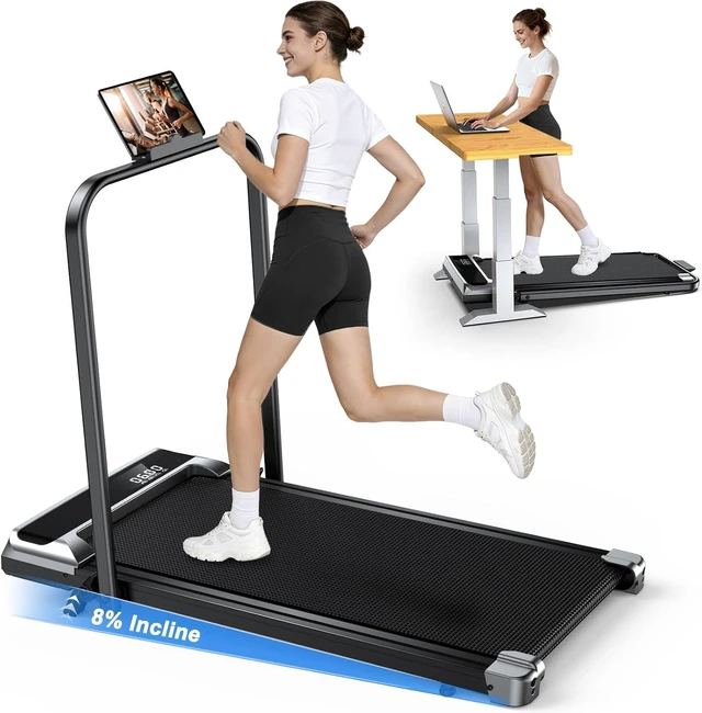 Main image of AoraPulse Portable Foldable Treadmills for Home, Small Folding Treadmill for Home Office with 300 LBS Capacity, Walking Running Exercise Electric Compact Treadmill with LED Display