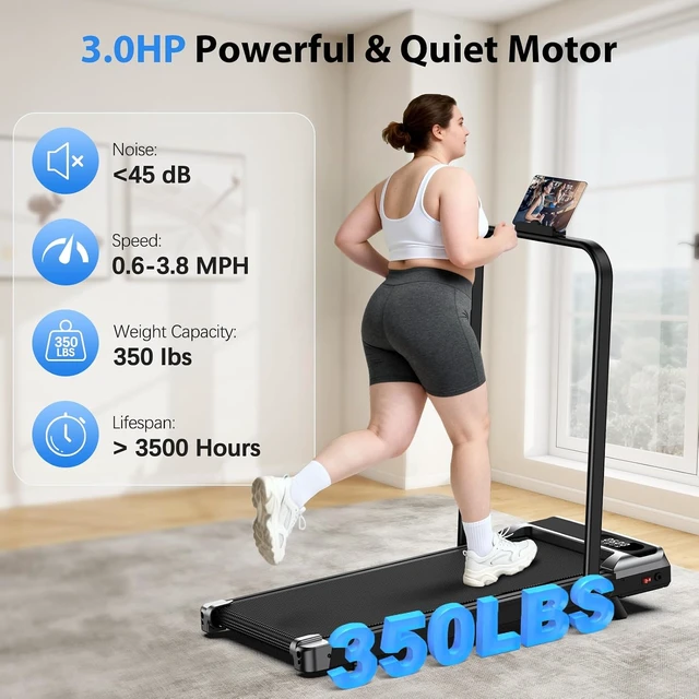 Alt view image 6 of 7 - AoraPulse Portable Foldable Treadmills for Home, Small Folding Treadmill for Home Office with 300 LBS Capacity, Walking Running Exercise Electric Compact Treadmill with LED Display