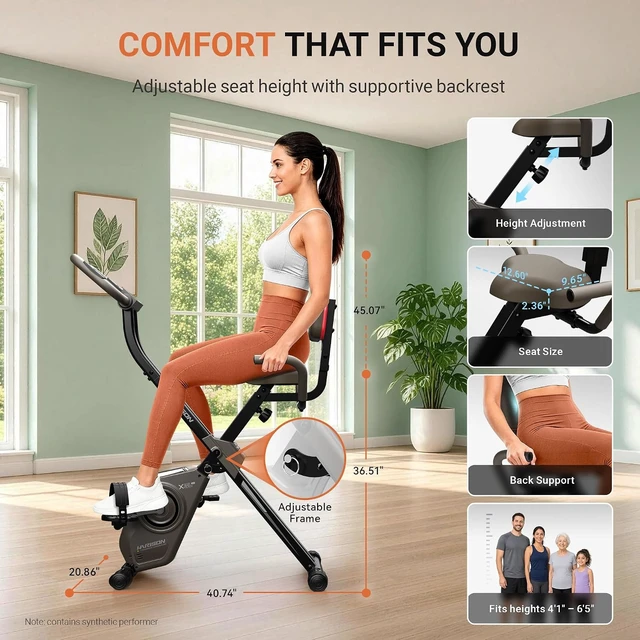 Alt view image 3 of 7 - HARISON Exercise Bike for Home