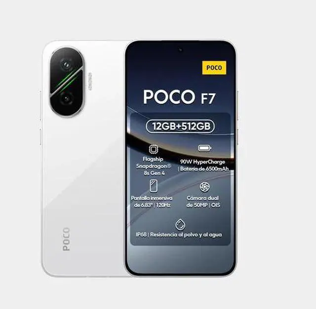 Main image of Xiaomi Poco F7 5G 512GB ROM 12GB RAM Dual sim GSM Unlocked - White