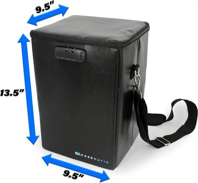 Alt view image 5 of 7 - CASEMATIX Graded Comic Book Storage Travel Case Fits 15 CGC Graded Comics, Hard Shell Fire Resistant Comic Book Bin with Shoulder Strap and Three Comic Book Box Dividers, Includes Zipper Lock