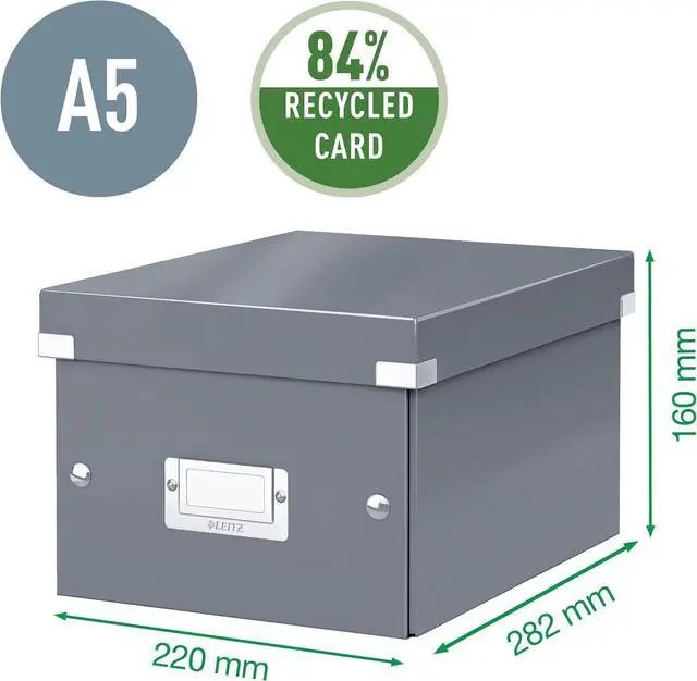 Alt view image 4 of 6 - Leitz A5 Storage Box, Click and Store Range 60430001 - Small, White Storage Box A5
