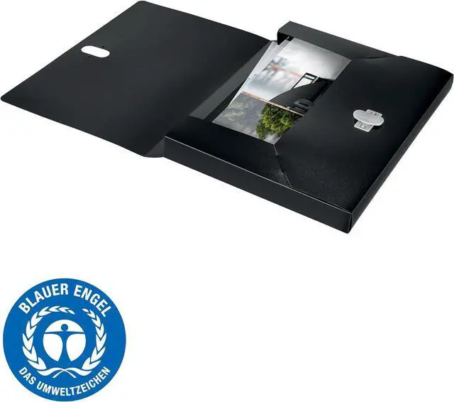 Alt view image 3 of 7 - Leitz A4 Box File, 250 Sheet Capacity, 100% Recyclable, Opaque Plastic, Eco Friendly, Recycle Range, 46230095, Dark Blue