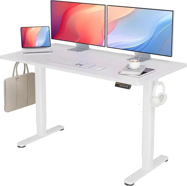 Main image of Seang Standing Desk with Adjustable Height, Electric Stand Up Desk 55x24 Inch for Home Office, Studio, Computer Workstation, White