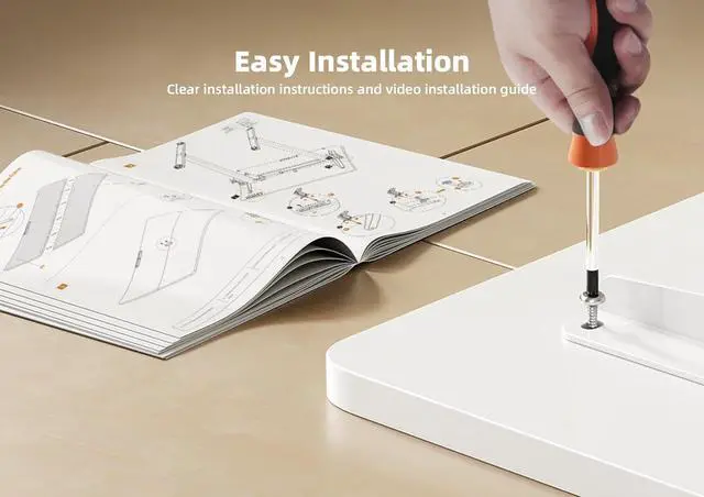 Alt view image 7 of 7 - Seang Standing Desk with Adjustable Height, Electric Stand Up Desk 55x24 Inch for Home Office, Studio, Computer Workstation, White