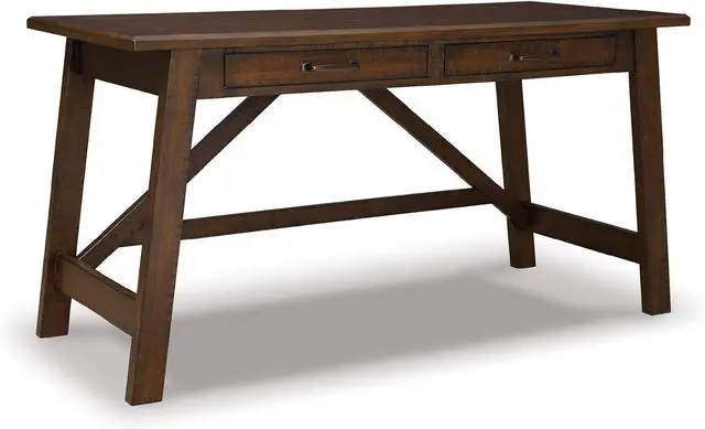 Main image of Signature Design by Ashley Baldridge Rustic Home Office Desk, Distressed Brown