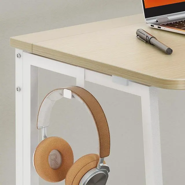 Alt view image 6 of 7 - WOHOMO Folding Desk, Small Foldable Desk 47.2" for Small Spaces, Space Saving Computer Table Writing Workstation for Home Office, Easy Assembly, Oak