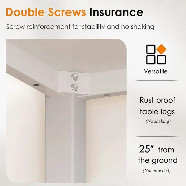 Alt view image 5 of 7 - DlandHome Computer Desk, Large Executive Office Desk Computer Table Study Writing Workstation for Home Office,White,70.8 x 31.5 inch