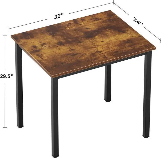 Alt view image 3 of 7 - Need Small Computer Desk for Home&Office- 31.5'' Length Small Writing Desk Gaming Desk Students Laptop Use, Rustic Brown Desktop & Black Frame AC3FB(8060)