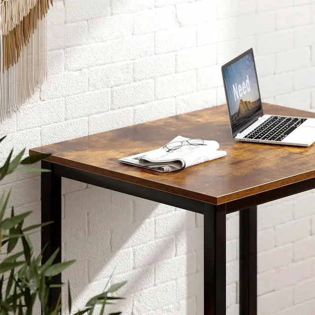 Alt view image 5 of 7 - Need Small Computer Desk for Home&Office- 31.5'' Length Small Writing Desk Gaming Desk Students Laptop Use, Rustic Brown Desktop & Black Frame AC3FB(8060)