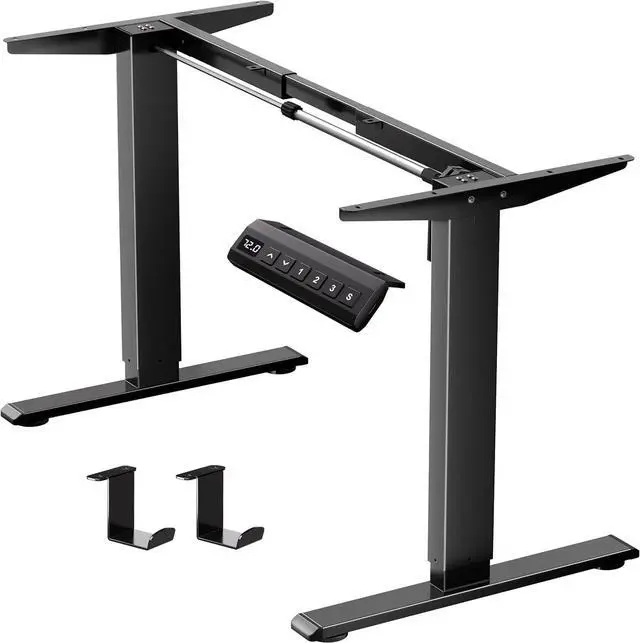 Main image of Electric Standing Desk Frame,Memory Controller Height Adjustment,176lbs Weight Capacity,For 37 to 77.5" Desktop,Ergonomic Sit Stand Desk Base for Home Office,Black Frame Only