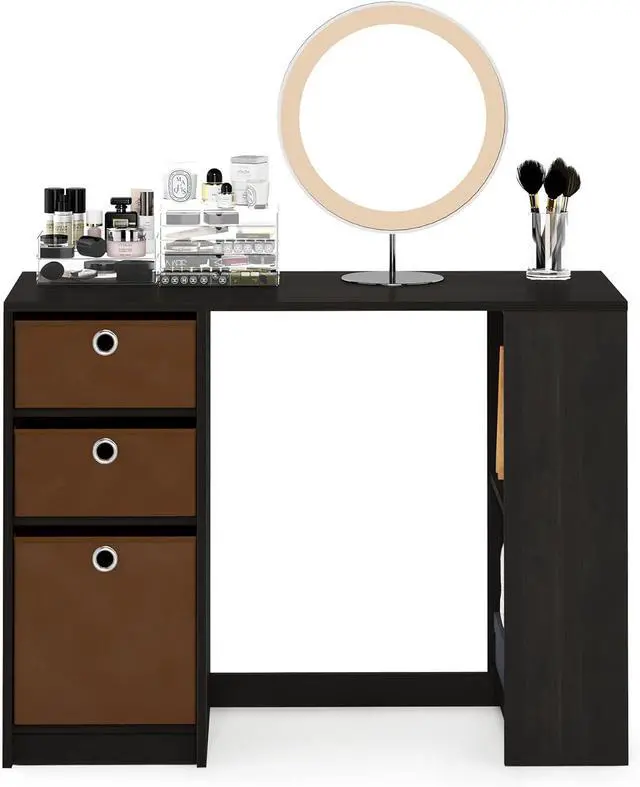 Alt view image 5 of 7 - FURINNO Computer Study Writing Desk, Espresso, Model:15110EXBR