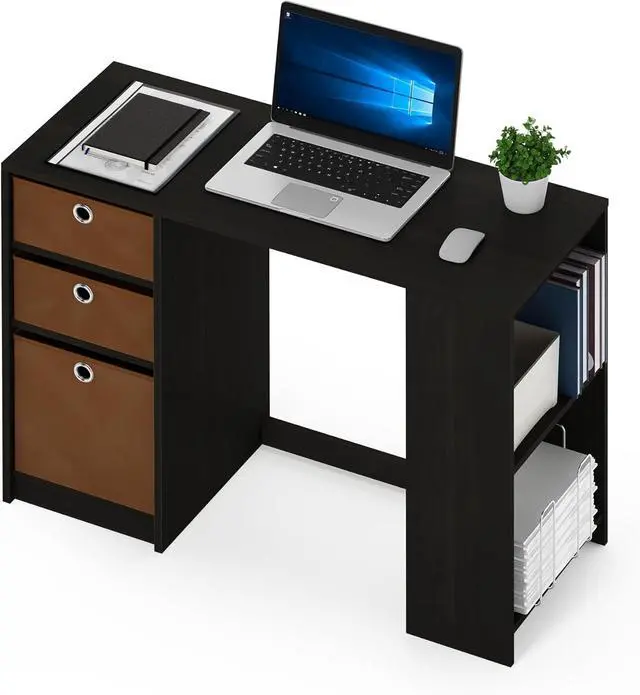 Alt view image 6 of 7 - FURINNO Computer Study Writing Desk, Espresso, Model:15110EXBR