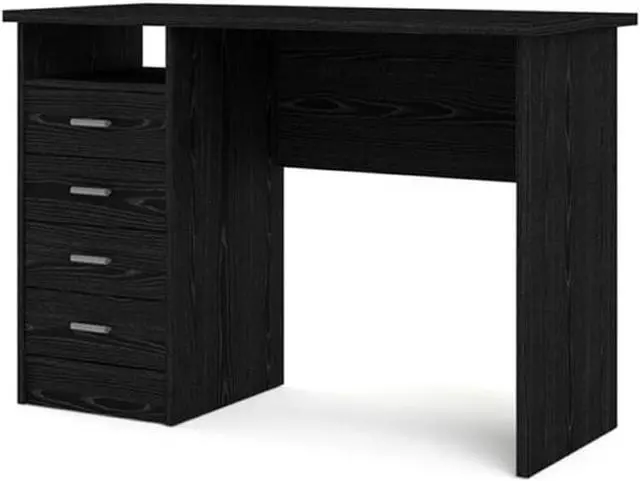Alt view image 5 of 7 - Tvilum Desk with 4 Drawers, Black Woodgrain