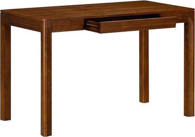 Alt view image 3 of 7 - NTC Flow Modern Wooden Rectangle Desk Table with Hidden Drawer  Waterproof & Heat Resistant, Dark Walnut