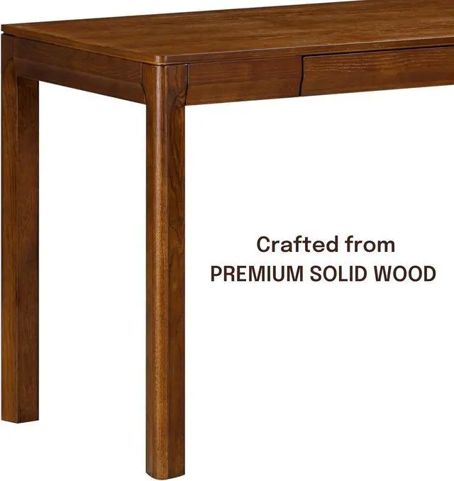 Alt view image 4 of 7 - NTC Flow Modern Wooden Rectangle Desk Table with Hidden Drawer  Waterproof & Heat Resistant, Dark Walnut